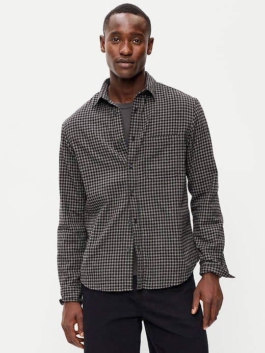 Image number 1 showing, Relaxed Long-Sleeve Plaid Flannel Pocket Shirt