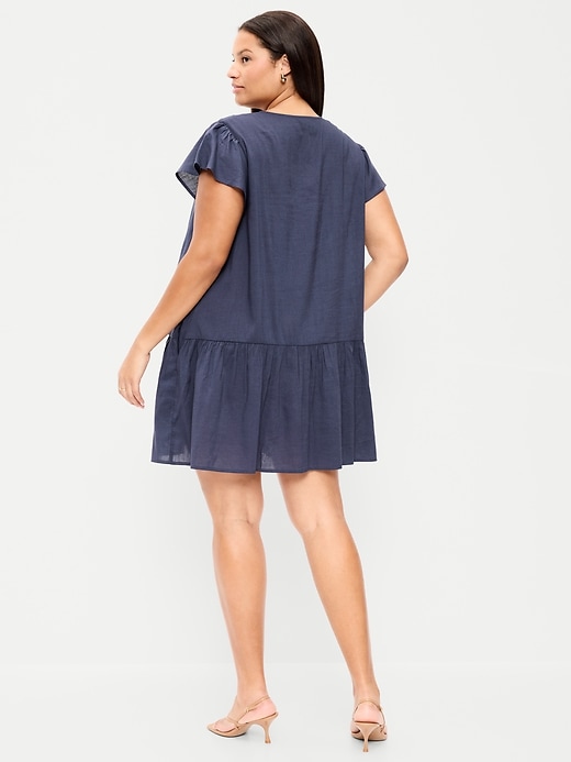 Image number 9 showing, Flutter-Sleeve Mini Swing Dress