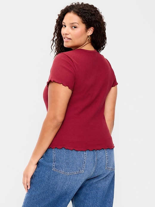 L'image numéro 7 présente T-shirt ajusté court en tricot gaufré