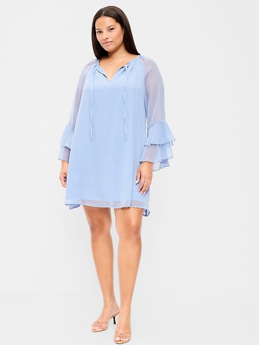 Image number 8 showing, Bell-Sleeve Boho Mini Dress