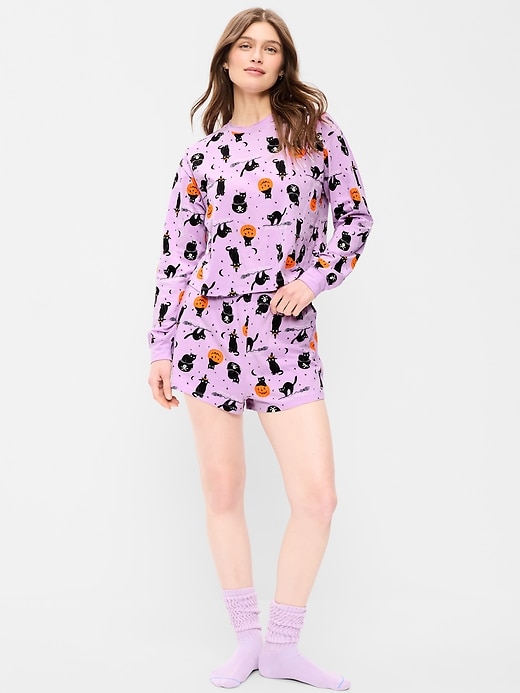 Image number 1 showing, Halloween Pajama T-Shirt and Shorts Set for Women