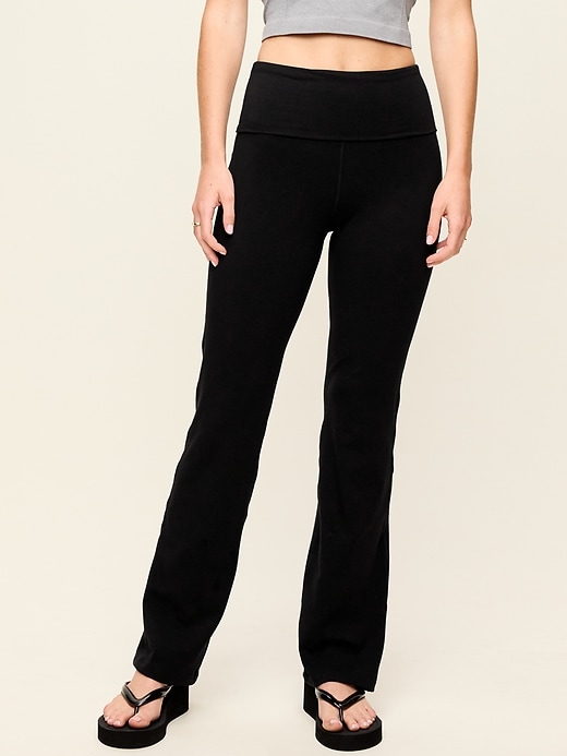 Image number 1 showing, High-Waisted PowerChill Fold-Over Bootcut Leggings