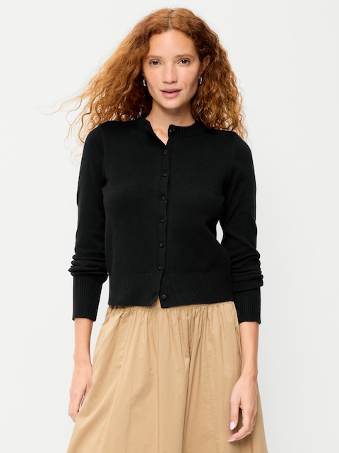SoSoft Cropped Crew-Neck Cardigan