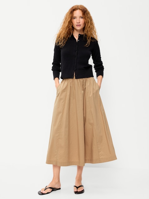 Poplin Midi Skirt