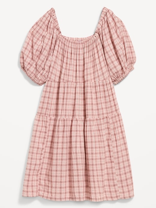 Image number 4 showing, Puff-Sleeve Smocked Mini Swing Dress