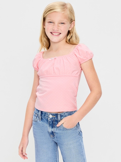 Puff-Sleeve Top for Girls