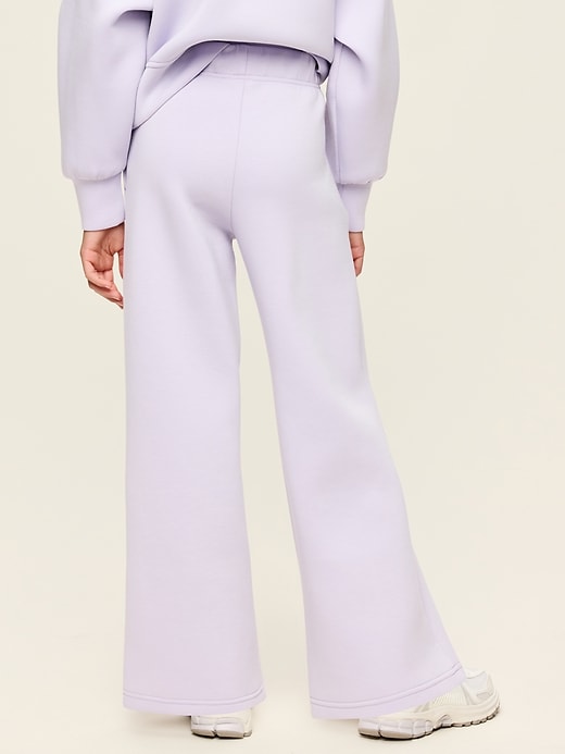L'image numéro 2 présente Pantalon en molleton raffiné à jambe large et à taille haute pour fille