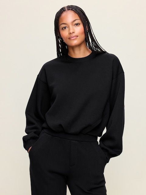 Bounce Fleece Bubble-Hem Sweatshirt