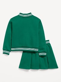 Image number 3 showing, Fleece Bomber Jacket and Pleated Skirt Set for Toddler Girls