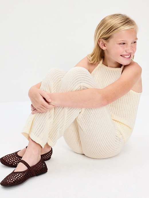 L'image numéro 3 présente Pantalon en tricot jacquard à taille basse pour fille