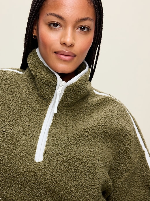 Loose Sherpa Quarter-Zip Pullover | Old Navy