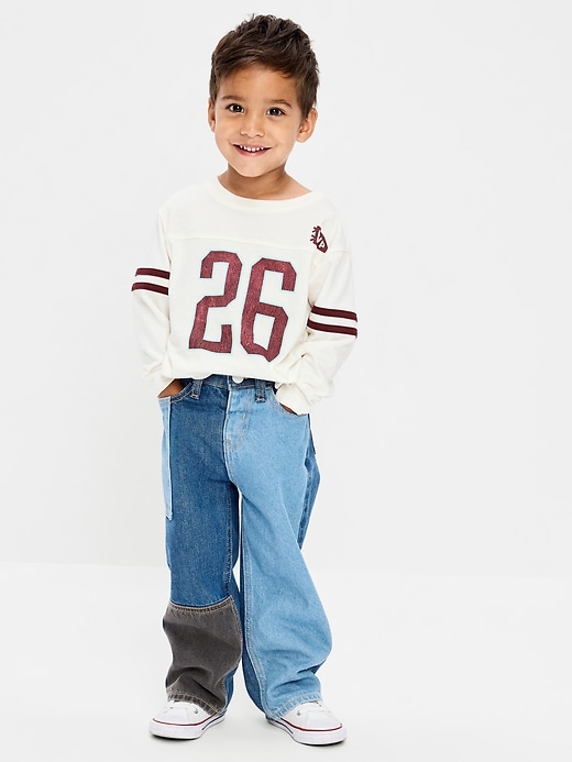 Image number 1 showing, Baggy Patched Jeans for Toddler Boys