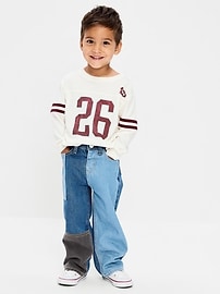 Image number 1 showing, Baggy Patched Jeans for Toddler Boys