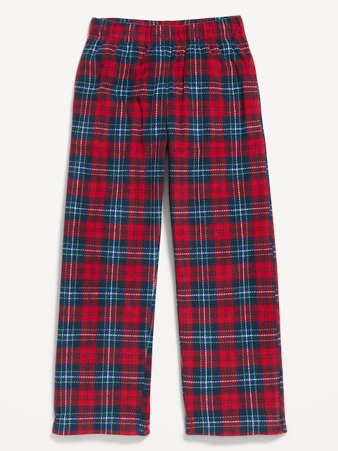 Gender-Neutral Microfleece Plaid Pajama Pants for Kids