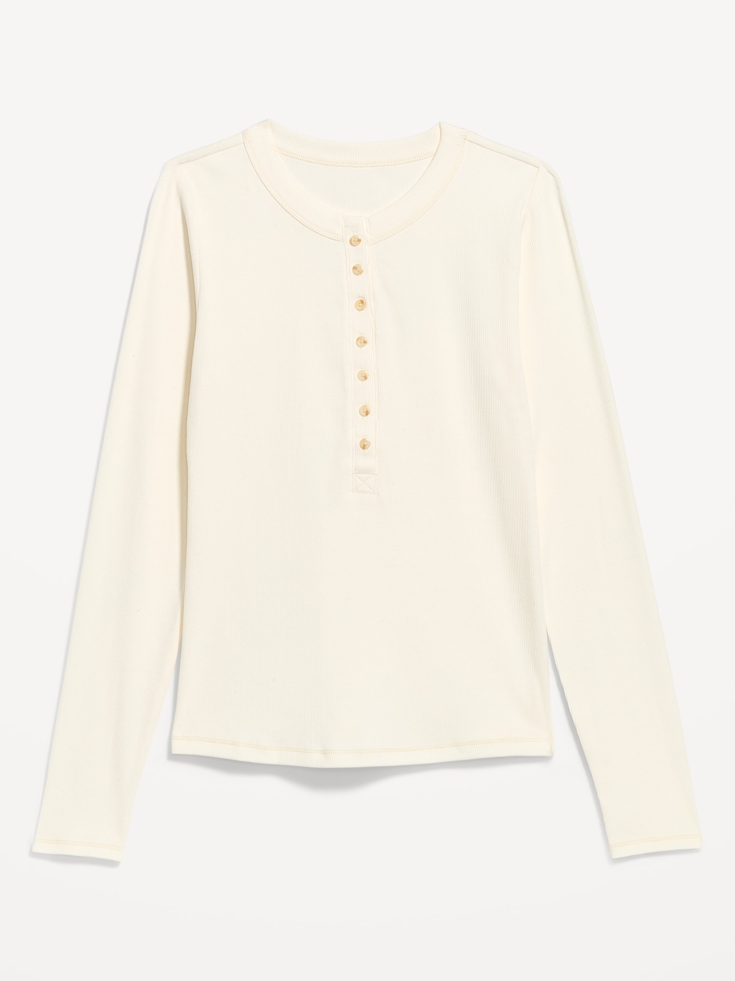 Snug Long-Sleeve Ribbed Henley T-Shirt