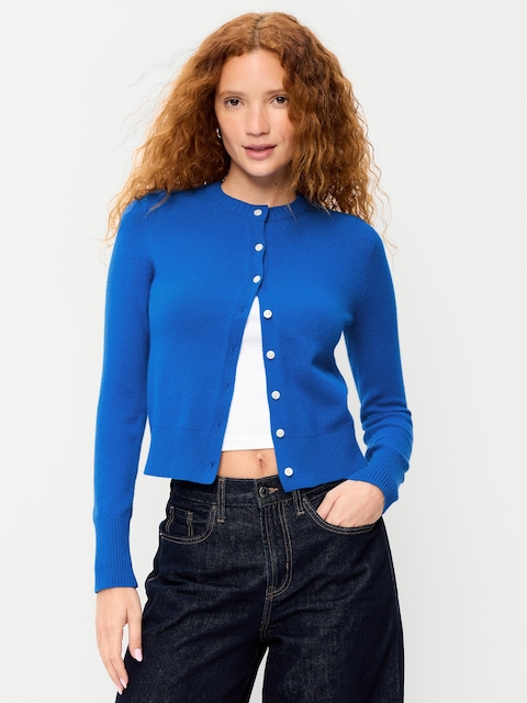 SoSoft Cropped Crew-Neck Cardigan