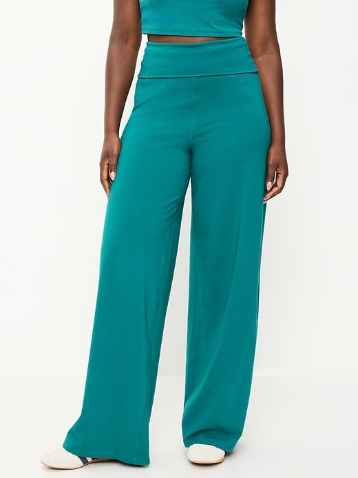 L'image numéro 2 présente Pantalon PowerChill jambe large à taille haute et rabattable