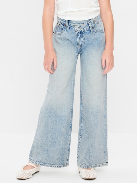 Super Baggy Crossover Wide-Leg Jeans for Girls