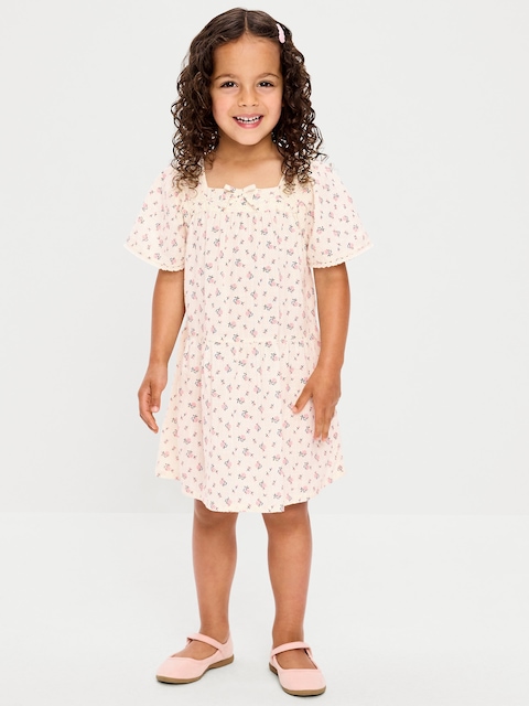 Printed Short-Sleeve Dress for Toddler Girls