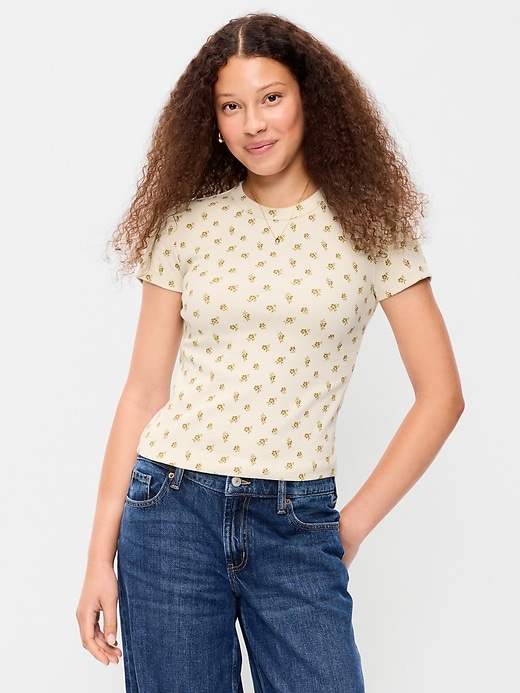L'image numéro 1 présente T-shirt court moulant