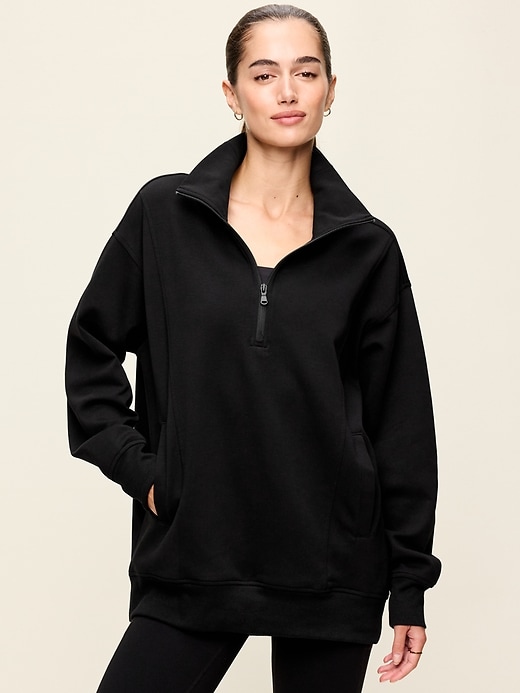 Image number 1 showing, Dynamic Fleece Half-Zip Tunic Sweatshirt