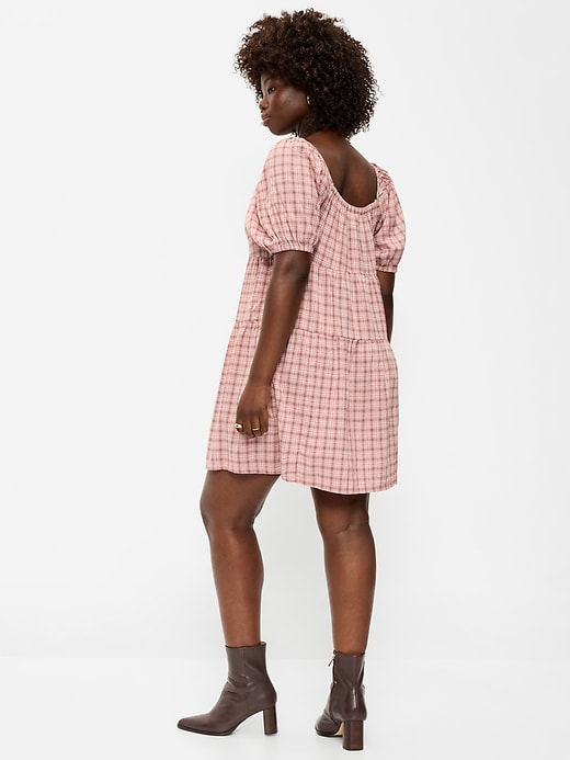 Image number 6 showing, Puff-Sleeve Smocked Mini Swing Dress