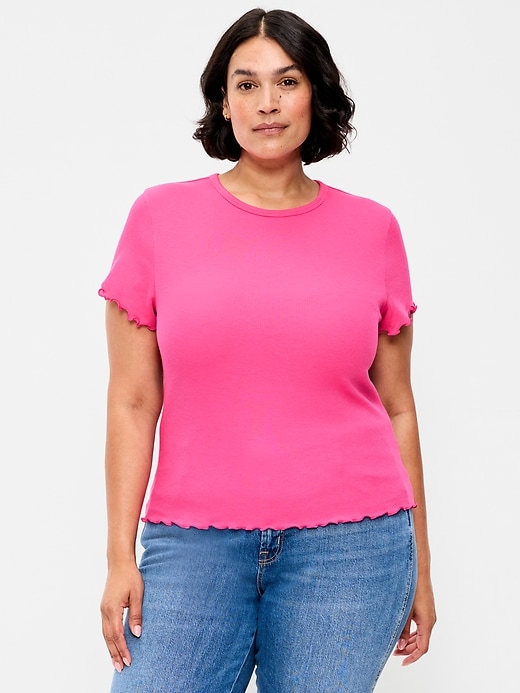 L'image numéro 8 présente T-shirt ajusté court en tricot gaufré