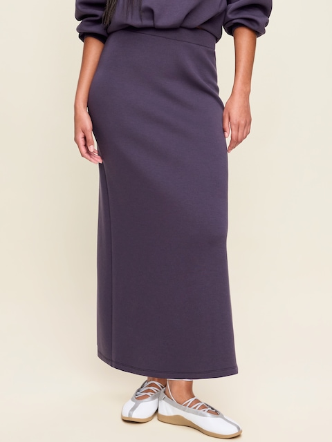 High-Waisted Bounce Fleece Maxi Skirt