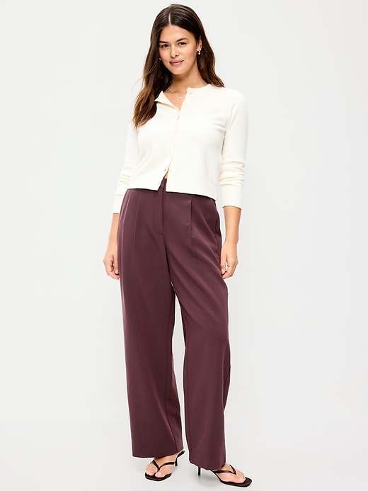 Image number 1 showing, Extra High-Waisted Taylor Wide-Leg Trouser Pants