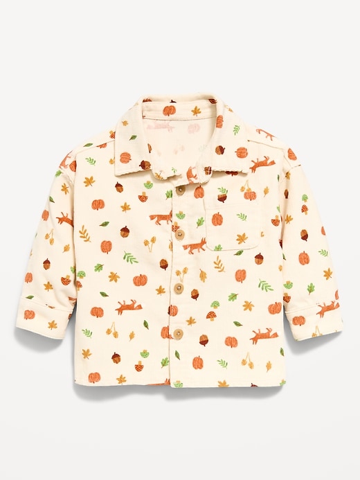Image number 1 showing, Printed Long-Sleeve Corduroy Shirt for Baby