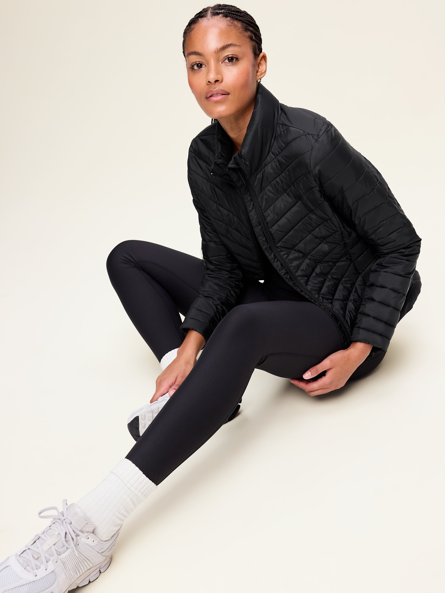 Long-Sleeve Chevron Puffer Jacket