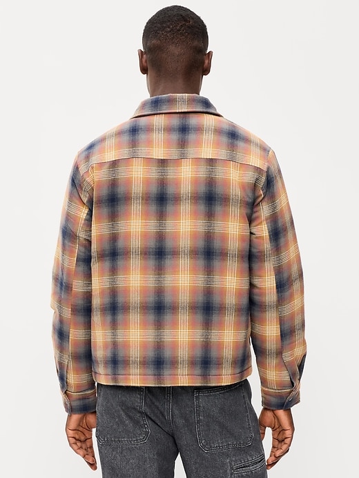 Image number 2 showing, Cropped Insulated Flannel Shacket