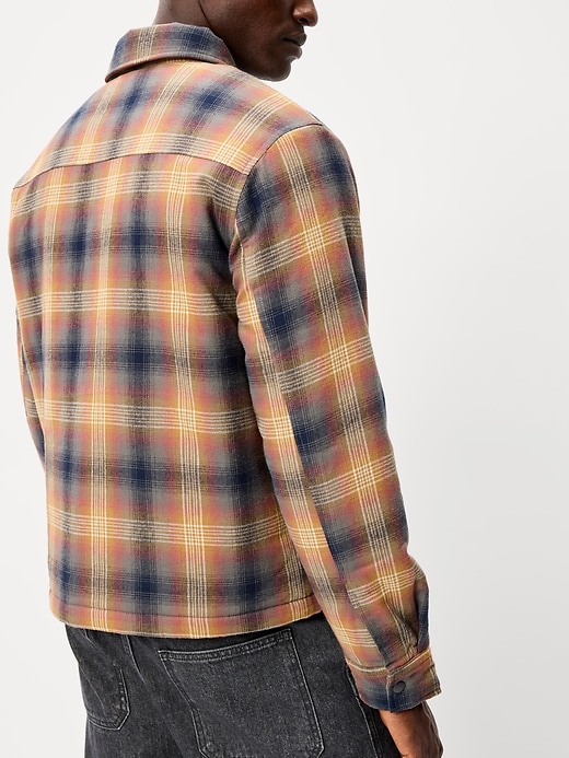 Image number 6 showing, Cropped Insulated Flannel Shacket