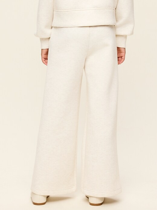 L'image numéro 2 présente Pantalon jambe large à taille haute en molleton raffiné pour fille