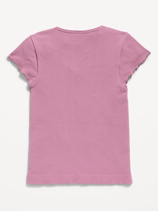 Image number 3 showing, Fitted Seamless Ribbed  Performance Top for Girls