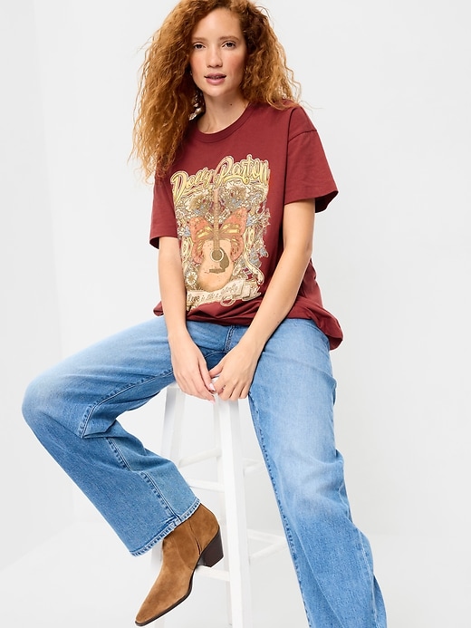 L'image numéro 3 présente T-shirt long surdimensionné à imprimé Dolly Parton™