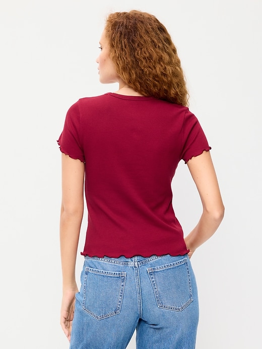 L'image numéro 2 présente T-shirt ajusté court en tricot gaufré