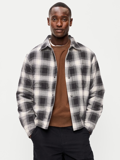 Cropped Insulated Flannel Shacket