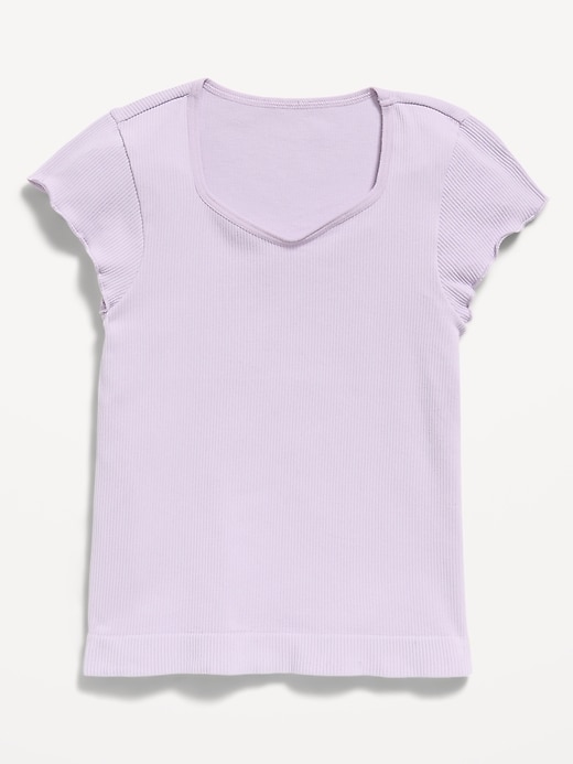 Image number 1 showing, Fitted Seamless Ribbed Performance Top for Girls