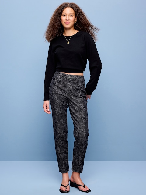 JEAN OG DROIT À TAILLE HAUTE LONGUEUR CHEVILLE