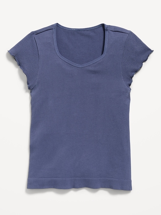 Image number 1 showing, Fitted Seamless Ribbed  Performance Top for Girls
