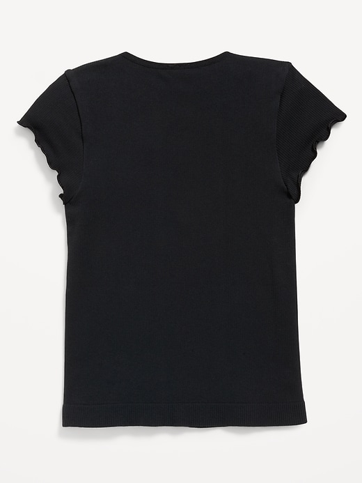 Image number 3 showing, Fitted Seamless Ribbed  Performance Top for Girls