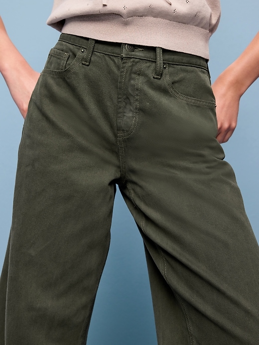 Image number 5 showing, High-Waisted Baggy Wide-Leg Jeans