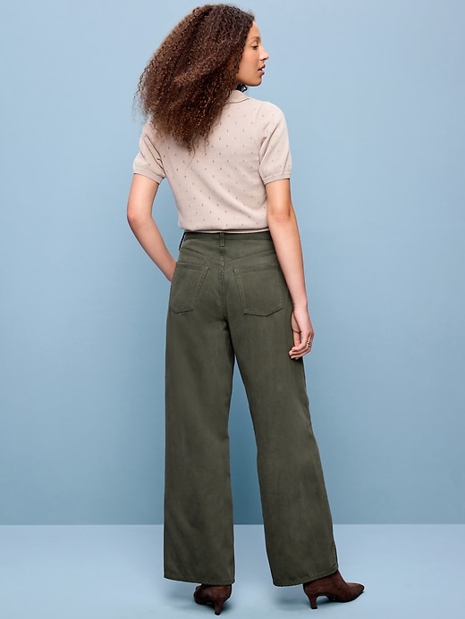 Image number 3 showing, High-Waisted Baggy Wide-Leg Jeans