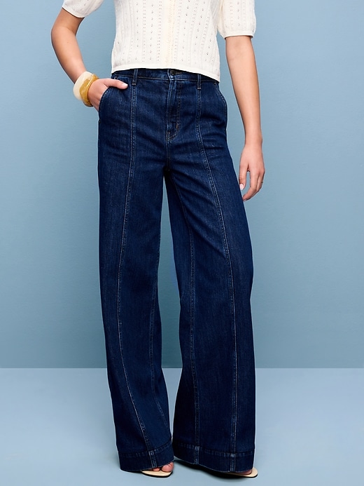 L'image numéro 2 présente Jean taille très haute à jambe ultra-large