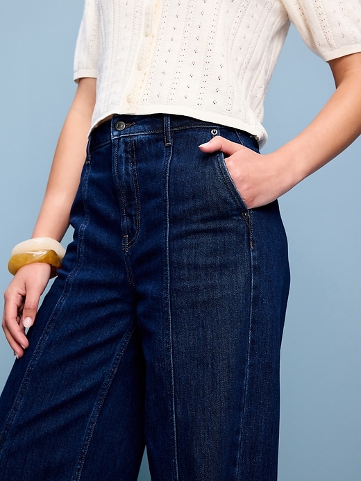 L'image numéro 5 présente Jean taille très haute à jambe ultra-large
