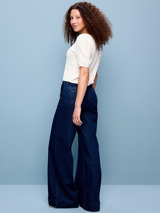 L'image numéro 3 présente Jean taille très haute à jambe ultra-large