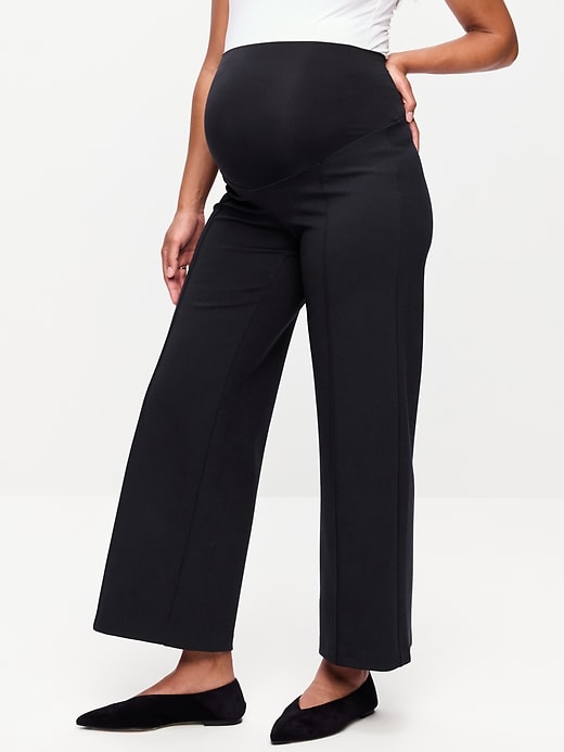 Image number 2 showing, Maternity Full-Panel Stevie Wide-Leg Pants