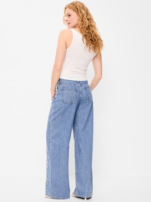 Image number 3 showing, Low-Rise Baggy Wide-Leg Jeans