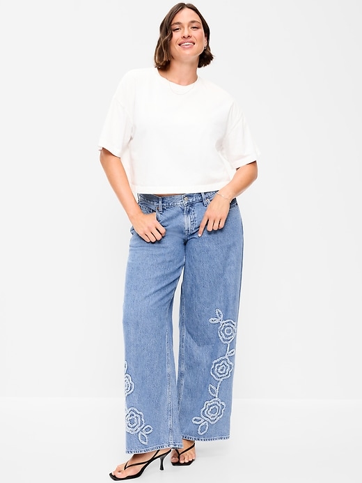 Image number 5 showing, Low-Rise Baggy Wide-Leg Jeans